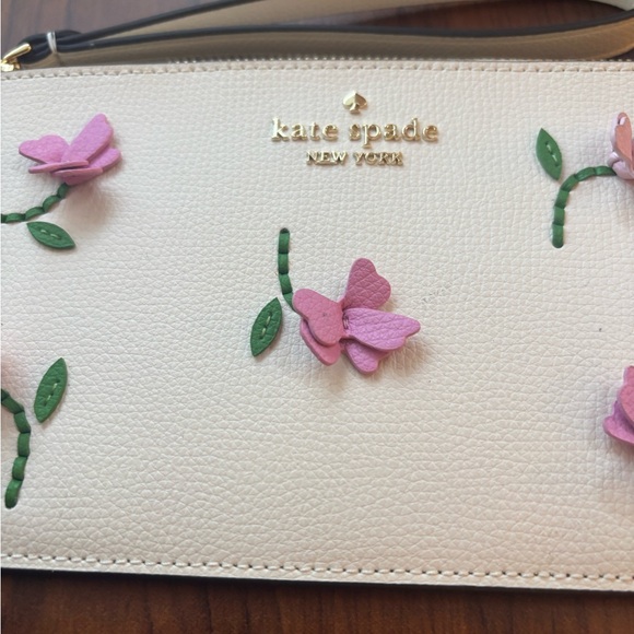 Kate Spade Cream Wrislet with 3D Pink  Floral Design - Picture 3 of 5